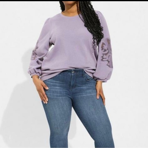 torrid Tops - Lavender Embroidered Women's Top